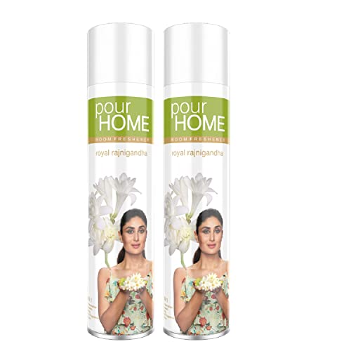 Image of POUR HOME Royal Rajni Gandha Room Air Freshener Spray - 220ML Each (Pack of 2) | Long-Lasting Fragrance - Reduces Odours - Suitable for Home & Office