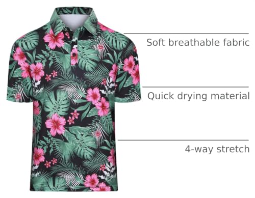 Viracy Men's Jungle Print Golf Shirt