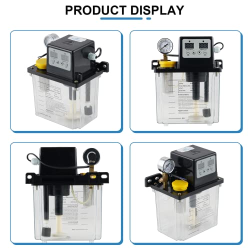 Mxbaoheng Automatic Lubricating Oil Pump 110V 2L Electromagnetic Lubrication Pump Cnc Oil Pump W/ Pressure Gauge, Digital Numerical Control Punching Milling Machine Tool Lathe Oiler #TOP7