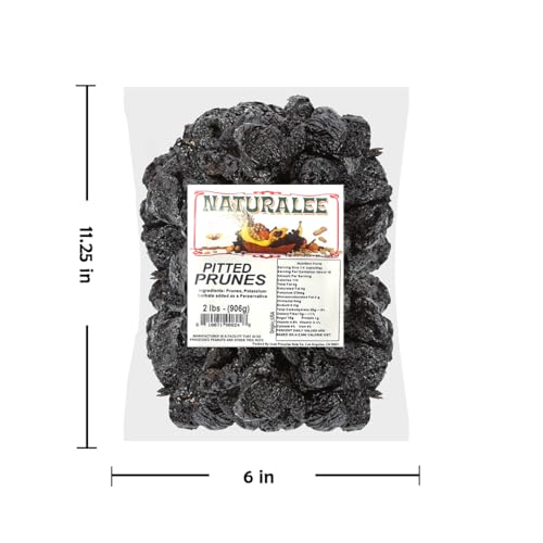 Naturalee Dried Prunes 2 lb - Pitted - No Added Sugar - Gluten Free, Vegan, High Fiber Snack - Image 4