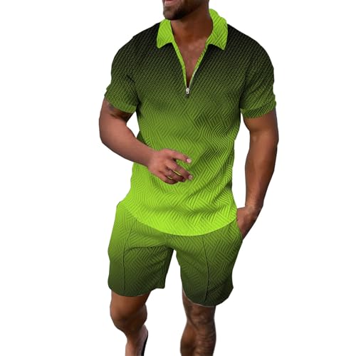 Ensemble homme t-shirt short vert clair fini l'inconfort de la chaleur en taille S