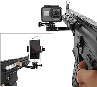 PellKing Gun Picatinny Rail Mount Crossbow Clamp Holder Rifle Hunting POV/VLOG Adapter for Smartphone GoPro Hero 10 9 8 7 6 5 4,DJI Osmo Action 2, Insta360 One RS R,Akaso Sport Cameras Accessories