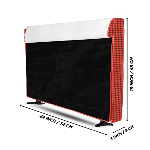 Image of Transparent LCD /LED T.V Protector Cover with Zipper Enclosure for 32 Inch Suitable for All Major Brand & Model (Color-Red, Size-29x3x19 Inches)