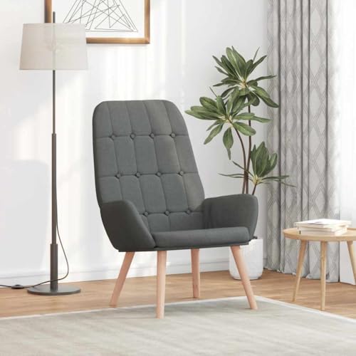 Tonture Relaxsessel Dunkelgrau Stoff, Gemütlicher Polstersessel für Wohnzimmer, Schlafzimmer, Büro, Bequemer Lounge Sessel mit Armlehnen, Robuster Einzelsofa Lesesessel, 70x77x94 cm