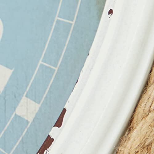 Deco 79 Metal Wall Clock With Rope Accents, 17" X 2" X 17", Blue #TOP6