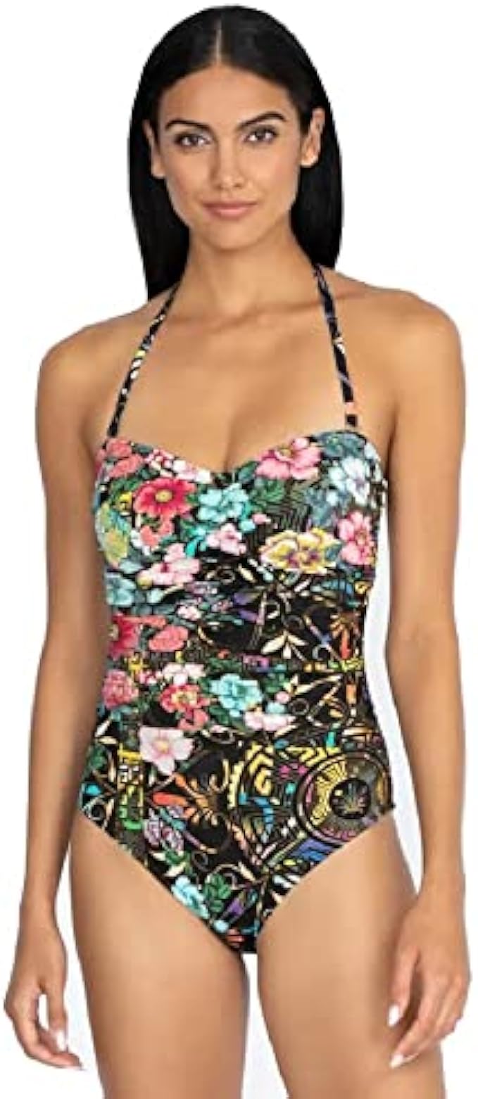 Johnny Was Ruched Sweetheart One Piece Swimsuit - CSW5222AN (Multi, XL)