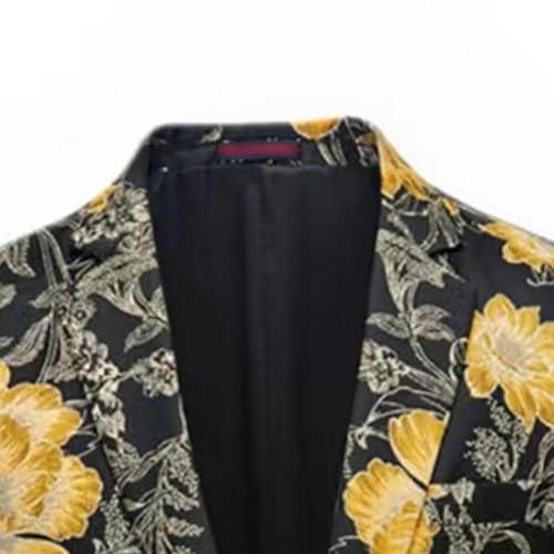 Mens Two Piece Luxury Printed Dress Suit 1 Button Floral Dinner Tuxedo Jacket & Pants Notched Lapel Sport Coats2
