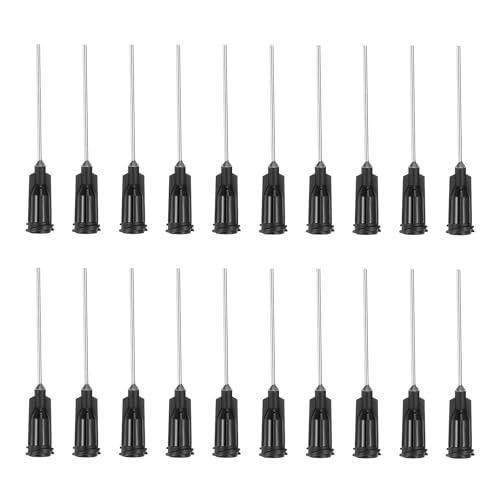 PATIKIL 19Ga Dispensing Needles, 136PCS 1.5inch Industrial Blunt Tip Dispensing Needle Tips with Luer Lock Needle for Refilling Liquid Inks Adhesive Glue Oil, Black