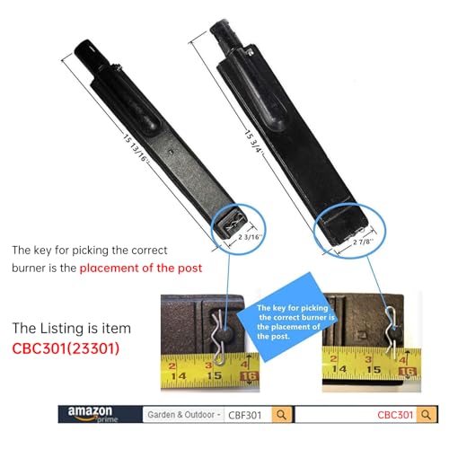 Hongso 15 3/4 Inches Cast Iron Burner Replacement for BBQ Barbeques Galore Turbo 4 Burners XG4TDN, XG4TCN, XG4TBWN, Nexgrill 720-0057-4B, 720-0058, 720-0026, Aussie, Glen Canyon, Coleman Gas Grill by Hongso - Image 3