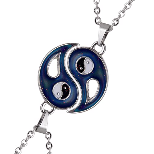 FM FM42 Temperature Sensing Color Changing Yin and Yang Tai Ji Best Friend Small Pendant Necklace Set, Pack of 22