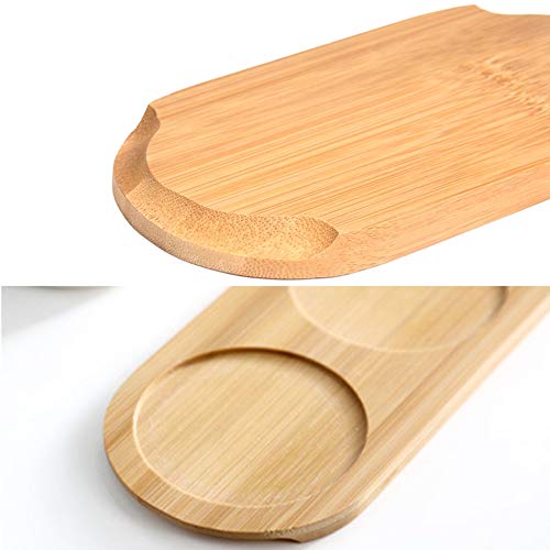 Salt And Pepper Mill Tray,Urmagic 2/3 Cavity Bamboo Pepper Salt Mill Tray,Round Wood Tray For Decor,Decorative Serving Tray, Kitchen Table Centerpieces,Wood Kitchen Storage Holder #TOP6