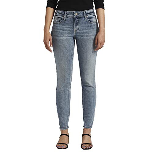 Silver Jeans Co. Women's Elyse Mid Rise Comfort Fit Skinny Jeans-Legacy