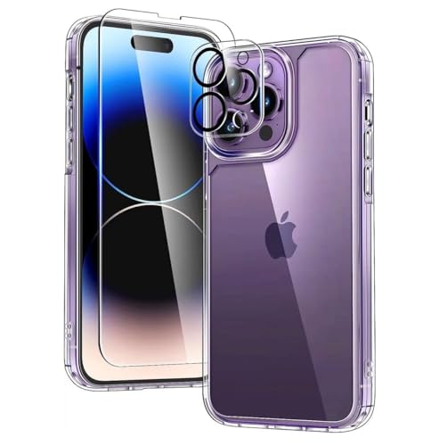 SHATCHI 4 in 1 Privacy Screen Protector for iPhone 15 Pro Max 6.7-Inch with 2 Pcs Privacy Screen Protectors and 2 HD Camera Lens Protectors