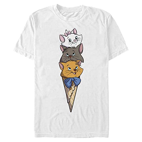 T-Shirt Homme Disney Pile de Crème Glacée pour Chaton en Coton
