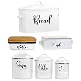 Home Acre Designs Farmhouse Kitchen Decor Metal and Stainless Steel Bundle-Butter Dish-Canister Set