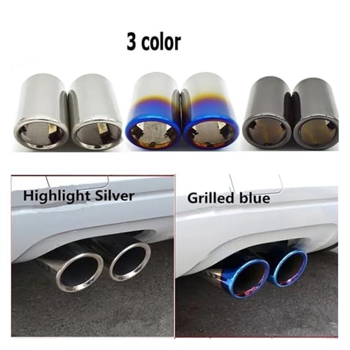 Embout pot d'échappement en acier inoxydable noir de style supérieur pour A3 A1 - 3