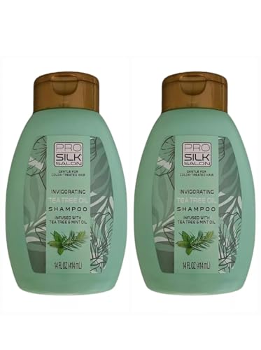 Pro Silk Salon Invigorating Shampoo Infused with Tea Tree & Mint Oil, 14 fl oz Gentle for color-treated hair.