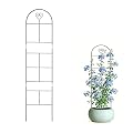 46" Metal Garden Trellis, 3-Section Plant Trellis for Climbing Plants Indoor & Outdoor, Plant Support for Roses, Vines & Vegetables, 1 Pack, Black