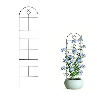 46" Metal Garden Trellis, 3-Section Plant Trellis for Climbing Plants Indoor & Outdoor, Plant Support for Roses, Vines & Vegetables, 1 Pack, Black