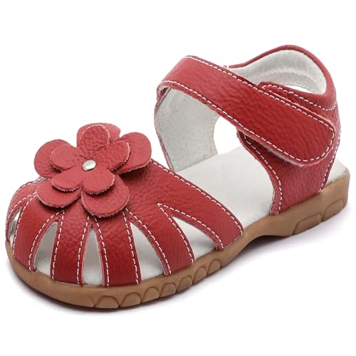 Image of Femizee Toddler Girls Leather Dress Sandals with Adjustable Strap