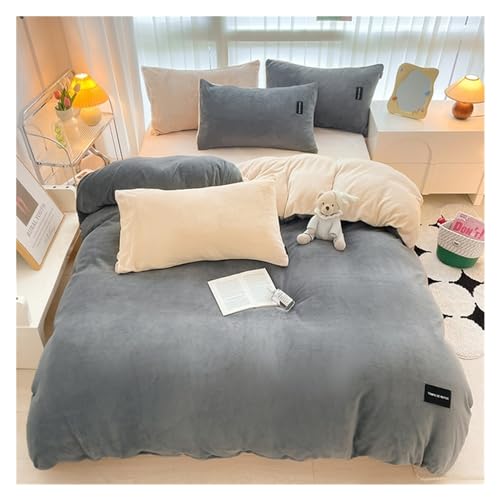 Lit 4 pcs velours corail chaud doux pour la peau