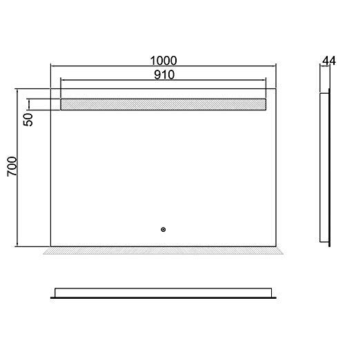 ELEGANT 1000 x 700 mm LED Illuminated Bathroom Mirror with Light Sensor and Demister IP44 Rated