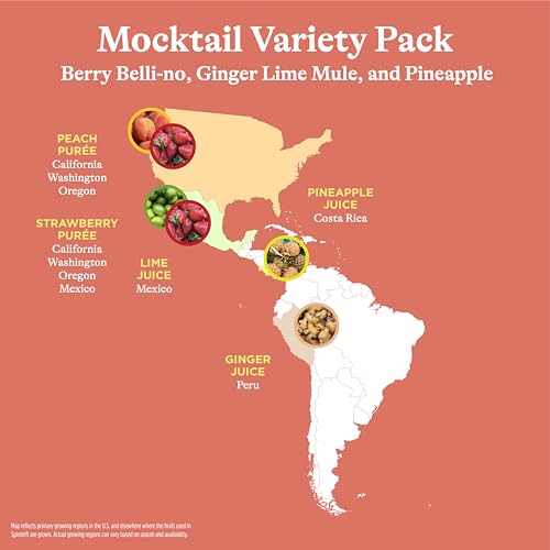 Image of Spindrift Sparkling Water, Mocktail 3 Flavor Variety Pack, Made with Real Squeezed Fruit, 12 Fl Oz Cans, Pack of 24
