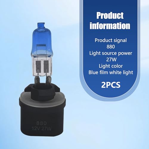 Pack-2 Car Halogen Bulbs, Quartz Driving Lights, 100 W Front Fog Light Bulbs, Bulb Replacements, Super Bright Auto Lights, Lighting Tool, Universal for Most Cars, Trucks, SUVs (White #880) - Image 3