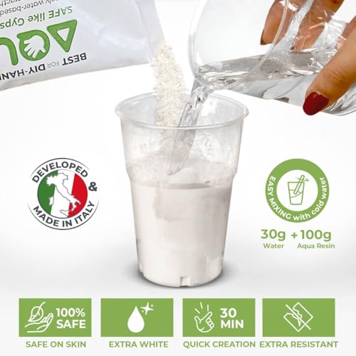 AQUA RESIN Platre pour Moulage Premium Effet Porcelaine Made in Italy (1 kg) Plâtre de Moulage à Base d’Eau pour Moules Silicone DIY Alternative au Platre de Paris Naturelle et non Toxique – vue 4