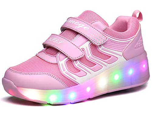Zapatillas de Ruedas con Luces con Ruedas Zapatillas de Deporte LED Zapatillas de Patìn Roller Sneakers Deportivos con luz para Patines de Ruedas iluminan los Entrenadores para niños y niña