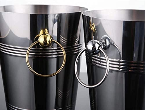 Secchiello per il ghiaccio in acciaio inox da 5 l, per champagne e vino, per bevande e feste, adatto per bar di famiglia, birra refrigerata e champagne