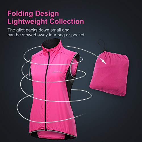 Outto Women's Reflective Running Cycling Vest For Safty And Windproof(Small,Pink) #TOP5