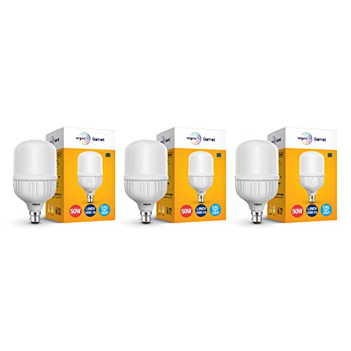 Image of wipro Garnet 50w LED High Wattage Bulb pack of 3 (coolwhite)