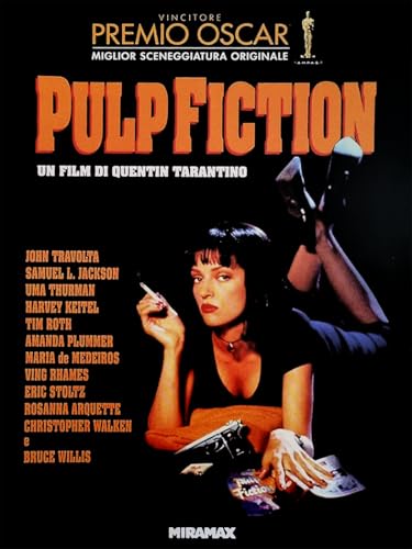 KUSTOM ART Póster decorativo de pared serie carteles película celebridades Pulp Fiction de Quentin Tarantino con John Travolta y Uma Thurman impresión sobre cartón 40 x 30 cm sin marco