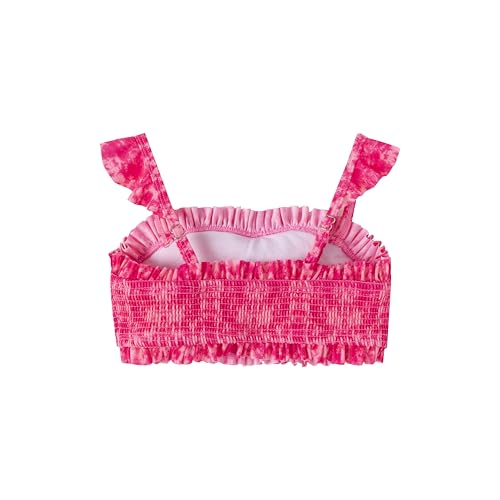 Image of LIZENS Girls Two Piece Swimwear Ruffle Swimsuit Ribbed Adjustable Strap Beach Bathing Suit for Kids 2-12 Years