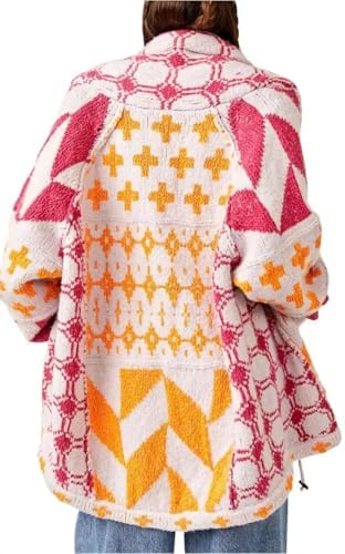 Women's Casual Cardigan Sweaters Print Button Down Shawl Long Sleeve Pullover Sweater Coats Y2k Outwear