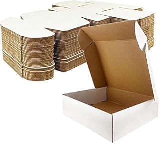 Giftgarden Cardboard Shipping Boxes 30x23x7cm(12"x9"x3"), 20 Pack White Corrugated Postal Mailing Boxes