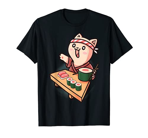Sushi Kawaii Cat Chef Animales Animales Japoneses Comida Sushi Fan Camiseta