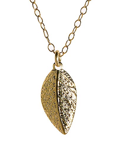 Leaf Necklace Delicate Leaf Pendant Necklace For Women Gold Filled Chain 16 Inches + Extension #TOP28