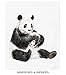 Triple Studio Panda Mom and Cub Art Print, Zoo Wall Decor, Nursery Minimalist Newborn Baby Room, Monochromatic, UNFRAMED, Signed by Artist (8x10