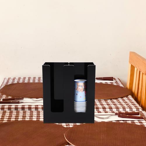 Distributeur de gobelets en acrylique noir support de table ou mural