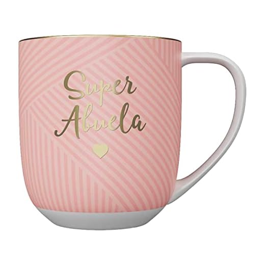 DRAEGER PARIS 1886 - Taza Cerámica Super Abuela con Mensaje Elegante - Diseño Chic en Azul o Rosa con Detalles Oro - Capacidad 320ml, Decorativa y Apta para Lavavajillas