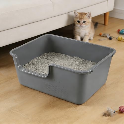 4 Packs Arenero plástico para gato grande 19.6x15.35x8.6 pulg miniatura 6