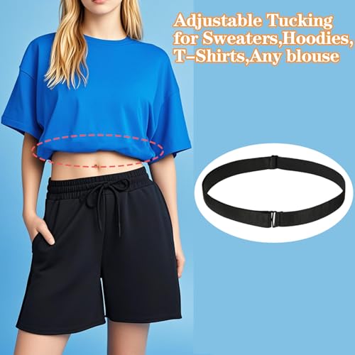 Adjustable Crop Tuck Band for Shirts, Shirt Tuck Band Shirt Cropping Band Elastic Crop Top Band Tucking Belt for Women2