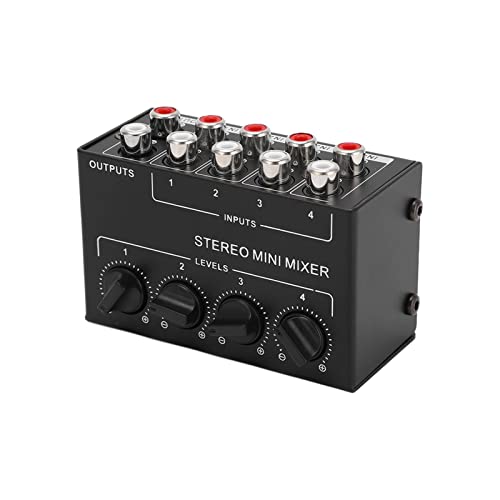 Stereo-Mixer Mini-Passiv-Mixer 4 Kanäle 1 in 4 Out Audio Rechtsdrehungseinstellung für Computer-Telefon-Tablet-CD-Player