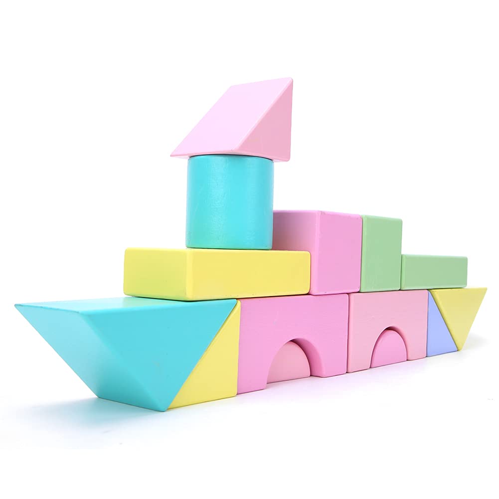 EOJDDPA Juego de bloques de construcción de madera DIY de 32 piezas, juguete para regalo educativo temprano para niñas y niños