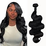 IDN BEAUTY 15A Cambodian Raw Human Hair Bundles Natural Black Weave Bundles Unprocessed Raw Hair Bundles Double Weft Full-Length Strands Full Thick Ends BW Human Hair 14 Inch