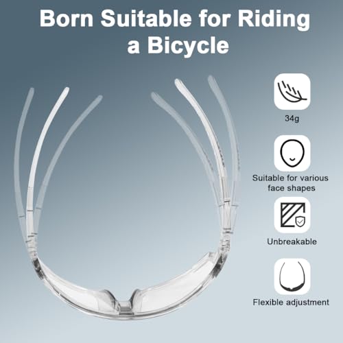 Image of STHIRA Sports Sunglasses Fashion Photochromic Riding Sunglasses Adaptive Cycling Glasses UV400 Protection Streamlined Unisex Outdoor Bike Sunglasses with Storage Case for Running, Hiking, Cycling