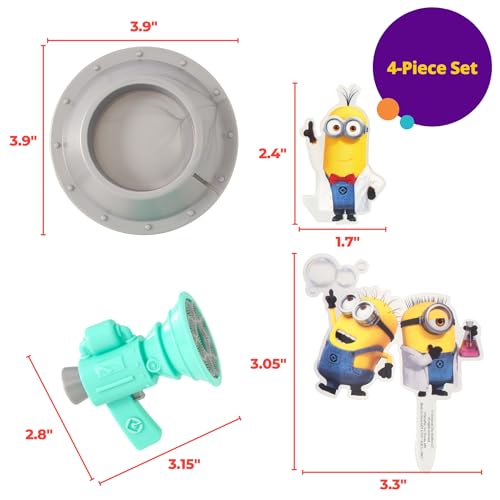 DecoSet® Minions Fart Bubble Blaster Cake Topper, 4 Piece Decoration Set With Working Bubble Wand, Stand, & Kevin, Bob, & Stuart Minions | For Birthday And Celebrations by DecoPac - Image 6