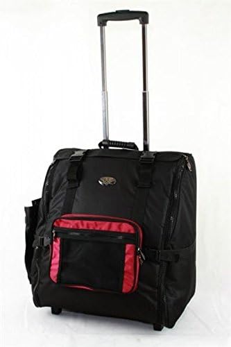 Accordion Bag, 72 Bass Trolley Case with Wheels, Black/Red, Accessory Pockets